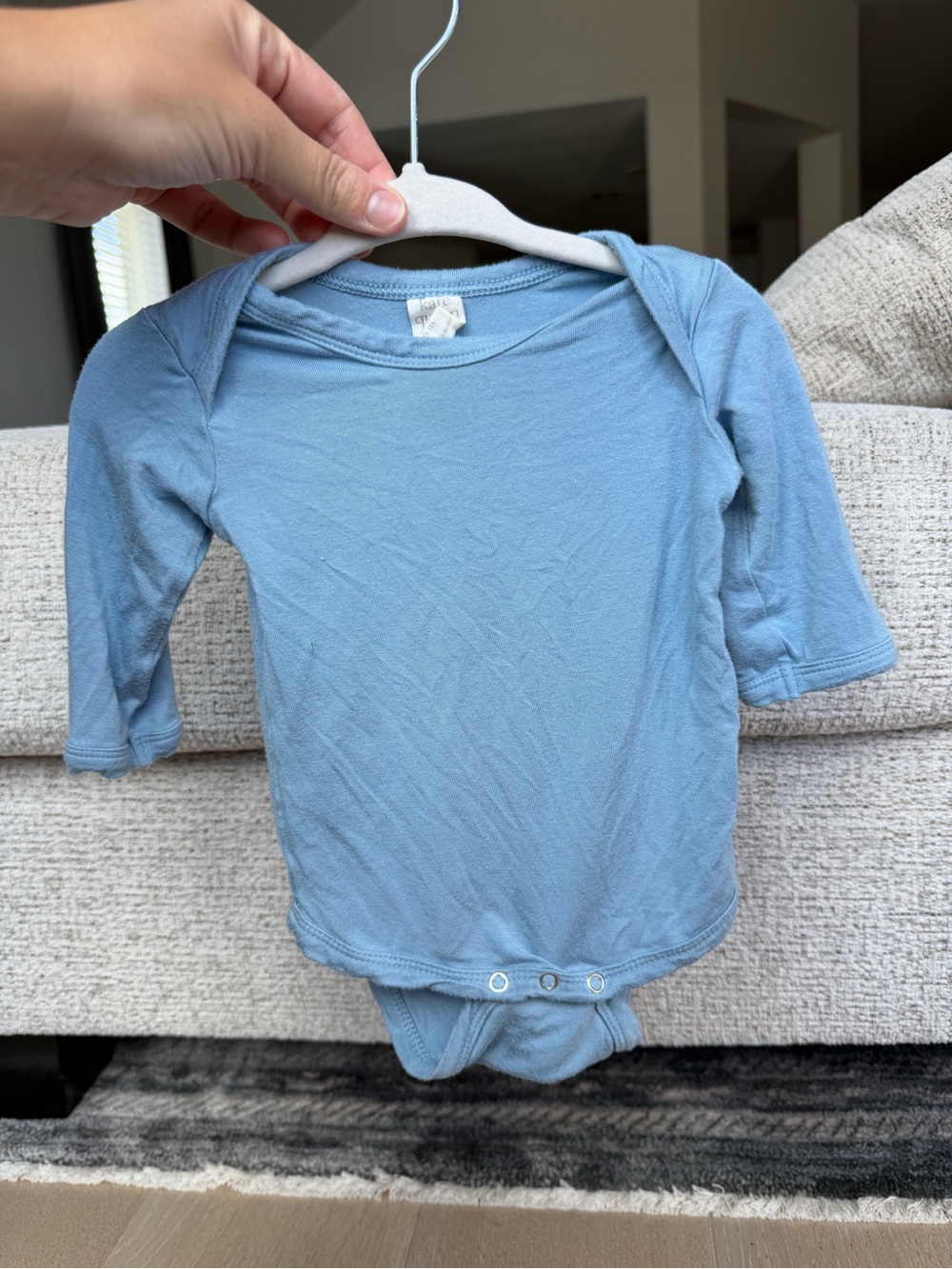 kate quinn Blue Long-Sleeve Baby One-Piece Bodysuit